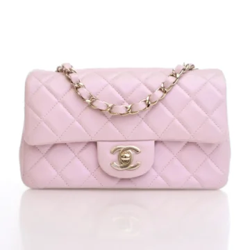 Chanel Mini Pink Calfskin Rectangular Classic Flap Bag