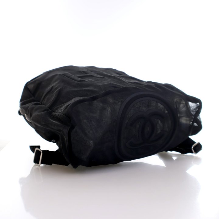Chanel Black Mesh Logo Backpack - Luxe Du Jour