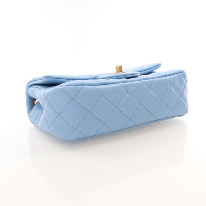 Chanel Mini Blue Lambskin Pearl Crush Flap Bag - Luxe Du Jour
