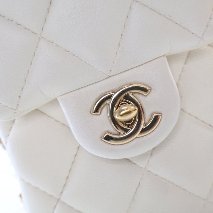Chanel Mini White Lambskin Phone Holder Bag - Luxe Du Jour