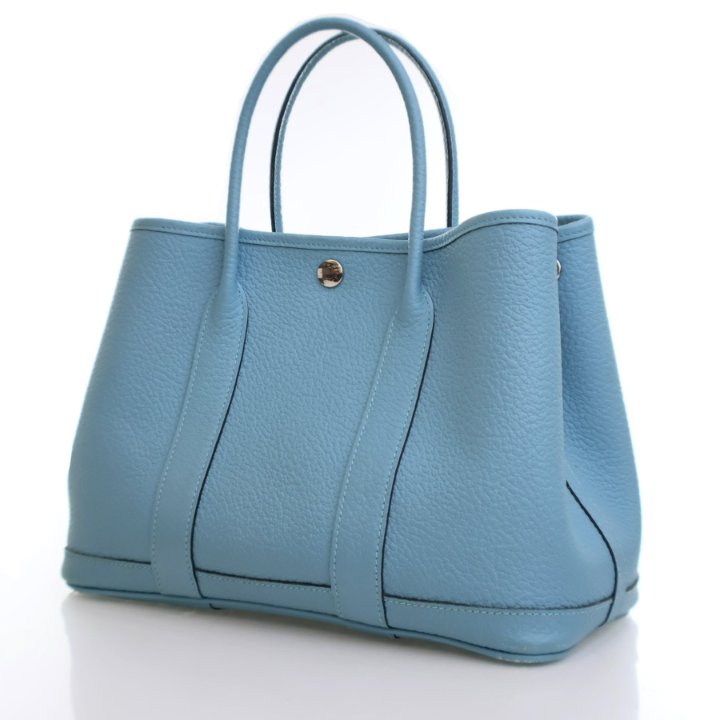 【新品同様 /ライトブルー&ボルドー系】HERMES Garden Party 30 Hermes Bleu Du Nord Negonda Garden Party 30 - Luxe Du Jour