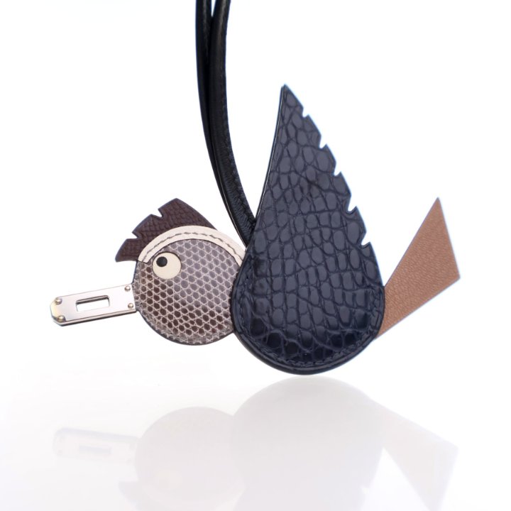 Hermes Chocolate Matte Alligator Birdy Charm - Luxe Du Jour