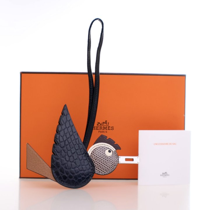 Hermes Chocolate Matte Alligator Birdy Charm - Luxe Du Jour
