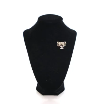 Chanel Crystal CC Bow Brooch