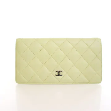Chanel Yellow Lambskin Yen Continental Wallet