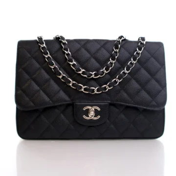 Chanel Jumbo Black Caviar Classic Single Flap Bag