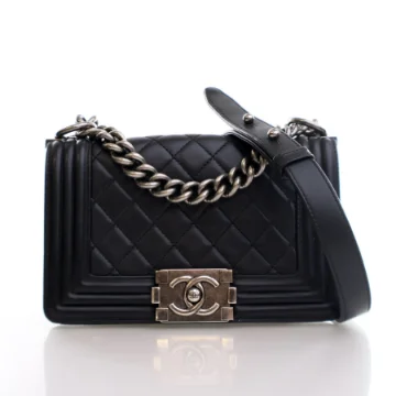 Chanel Small Black Lambskin Boy Bag