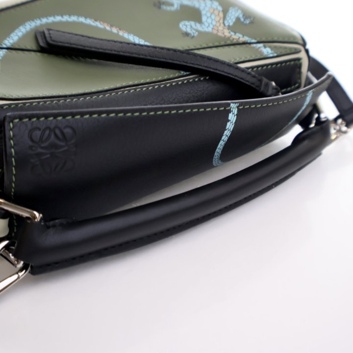 Loewe x Paula's Ibiza Mini Calfskin Lizard Puzzle Bag - Luxe