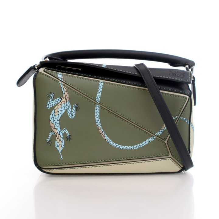 Loewe x Paula's Ibiza Mini Calfskin Lizard Puzzle Bag - Luxe