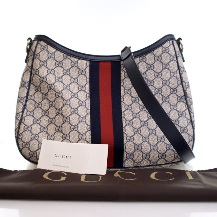 ショルダーバッグ Gucci Gg Supreme Fabric Shoulder Bag With Leather Profiles Gucci Gg supreme fabric shoulder bag | The Fashion Square