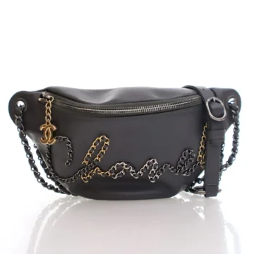 Chanel Grey Calfskin 20s Signe Waist Bag