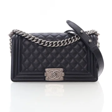 Chanel Medium Black Caviar Boy Bag
