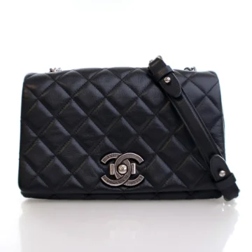 Chanel Medium Black Goatskin City Rock Flap