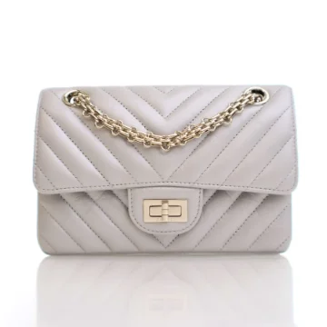 Chanel Grey Calfskin 2.55 Chevron Reissue 244