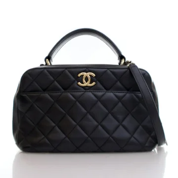 Chanel Black Calfskin Trendy CC Bowling Bag
