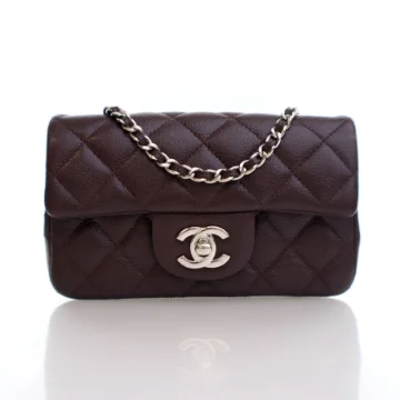 Chanel Extra Mini Purple Caviar Rectangular Classic Flap Bag