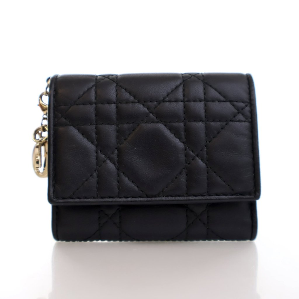 Lady Dior Lotus ウォレット ブラック Dior Lambskin Lady Dior Lotus Wallet - Luxe Du Jour