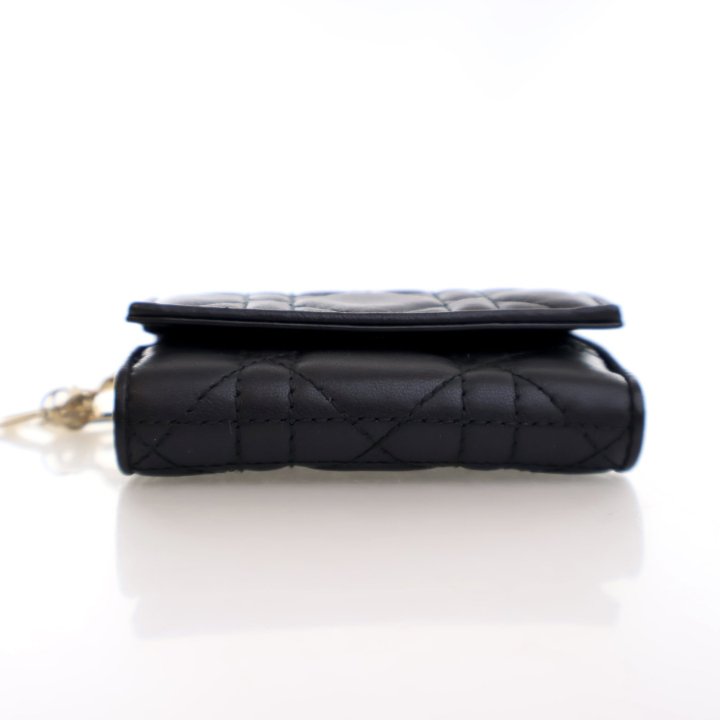 Lady Dior Lotus ウォレット ブラック Lady Dior Lotus Wallet Black Patent Cannage Calfskin | DIOR