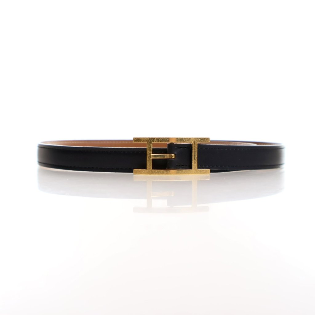 Hermes Vintage Noir Epsom Api Reversible Belt Sz 65 - Luxe