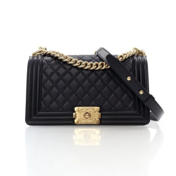 Chanel Medium Black Calfskin Boy Bag