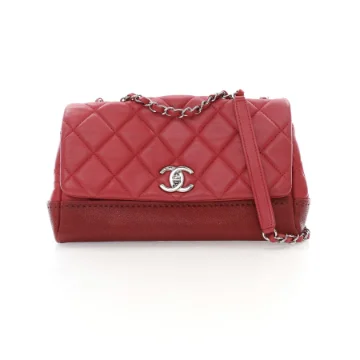 Chanel Medium Red Lambskin Matelasse Flap Bag