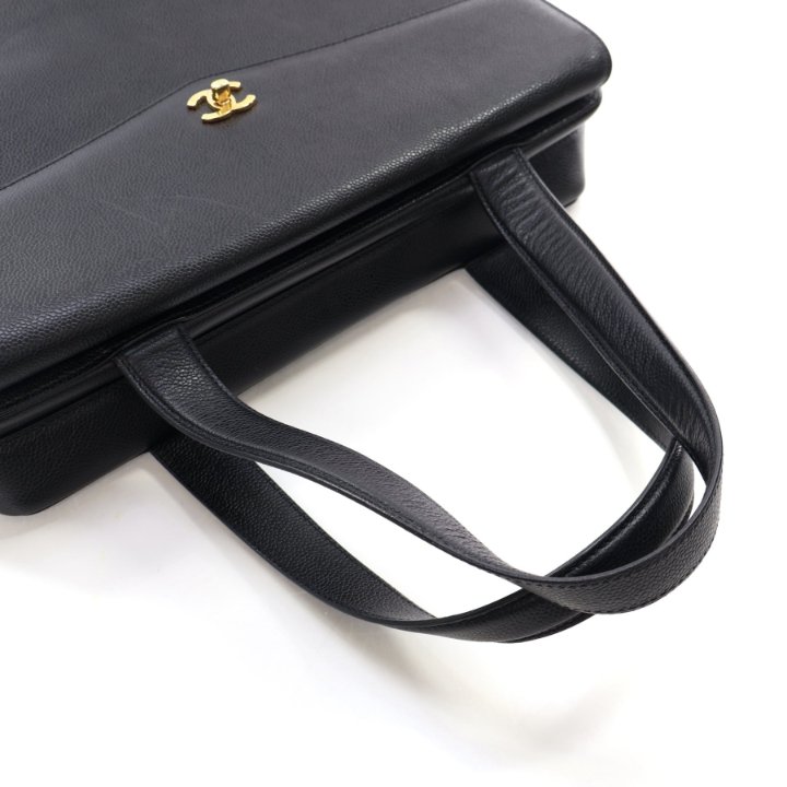 Chanel Vintage Black Caviar Briefcase - Luxe Du Jour