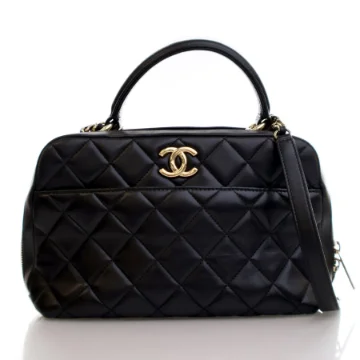 Chanel Black Lambskin Trendy CC Bowling Bag