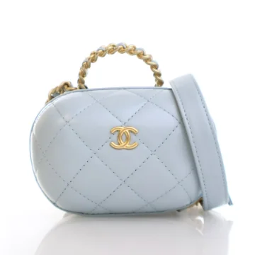Chanel Small Blue Lambskin CC Bubble Vanity Case