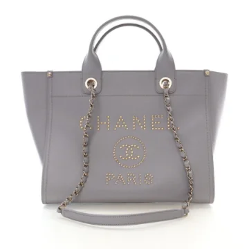 Chanel Small Grey Caviar Deauville Tote