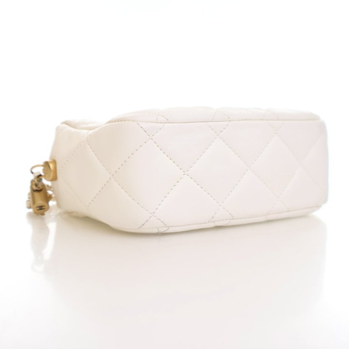 Chanel White Calfskin Melody Camera Bag - Luxe Du Jour