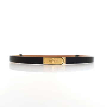 Hermes Black Epsom Kelly 18 Belt