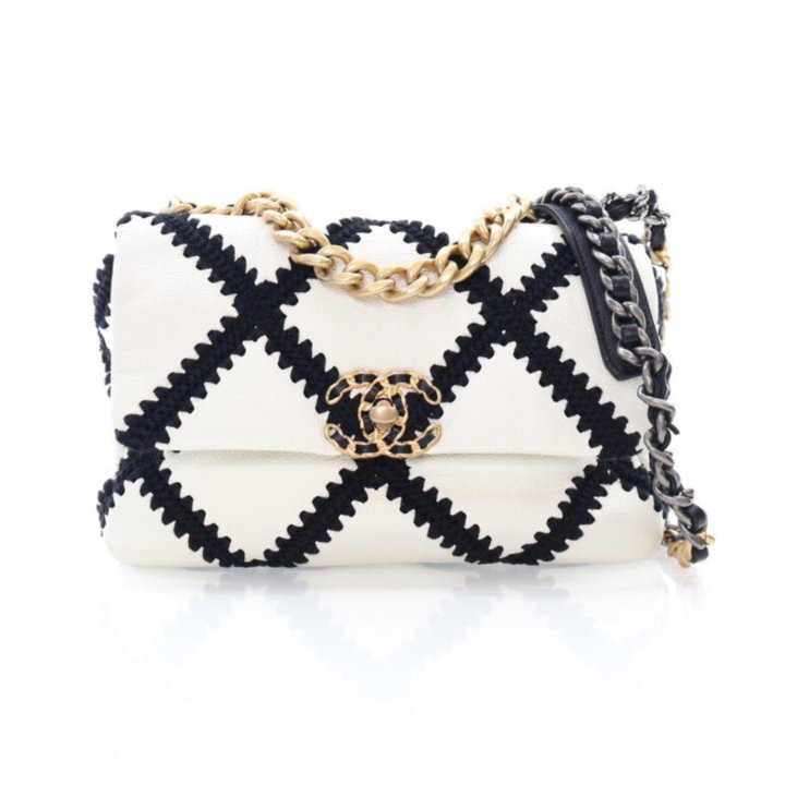 Chanel Medium Multicolor Calfskin Crochet 19 Flap Bag - Luxe