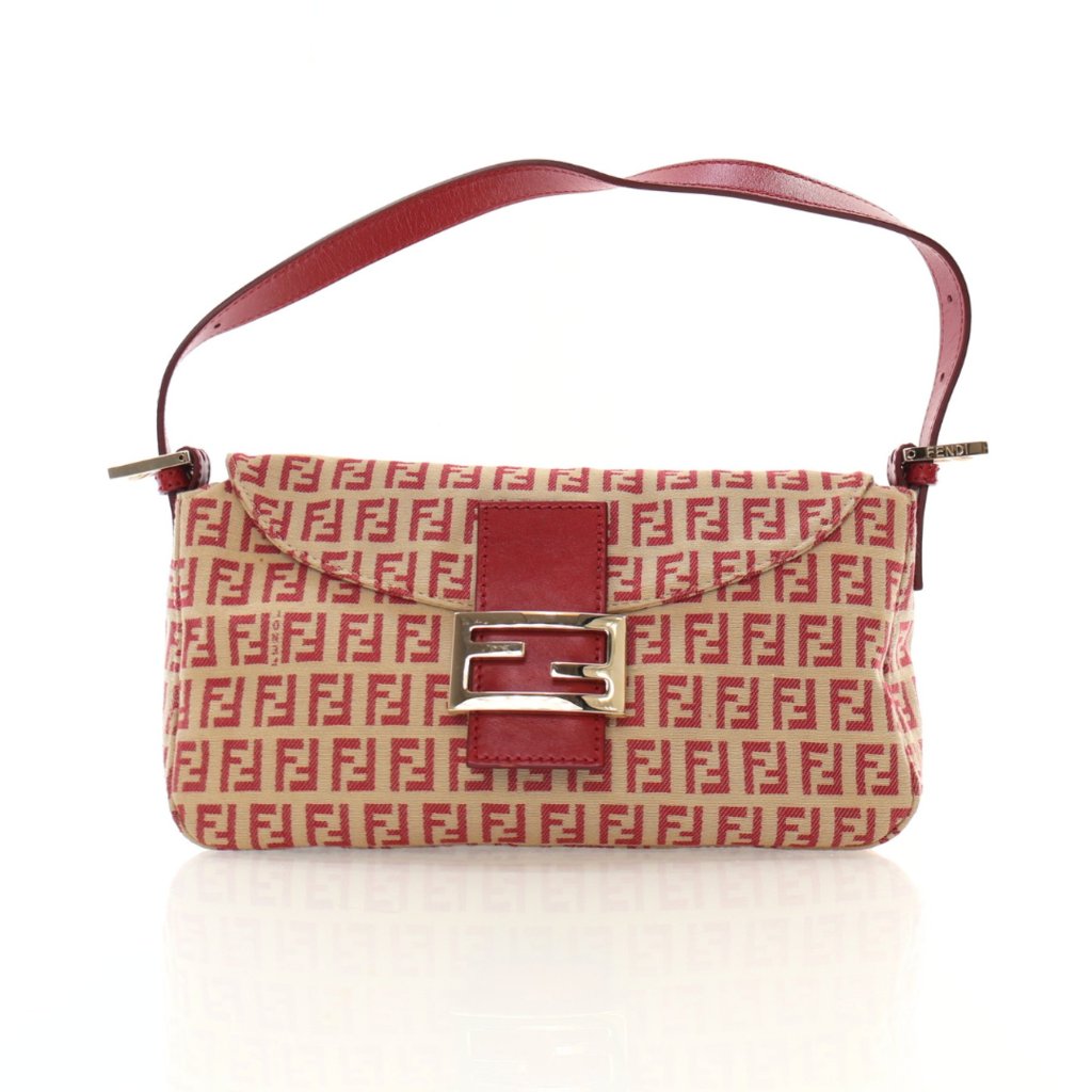 Fendi Vintage Zucchino FF Canvas Baguette Flap Bag - Luxe Du