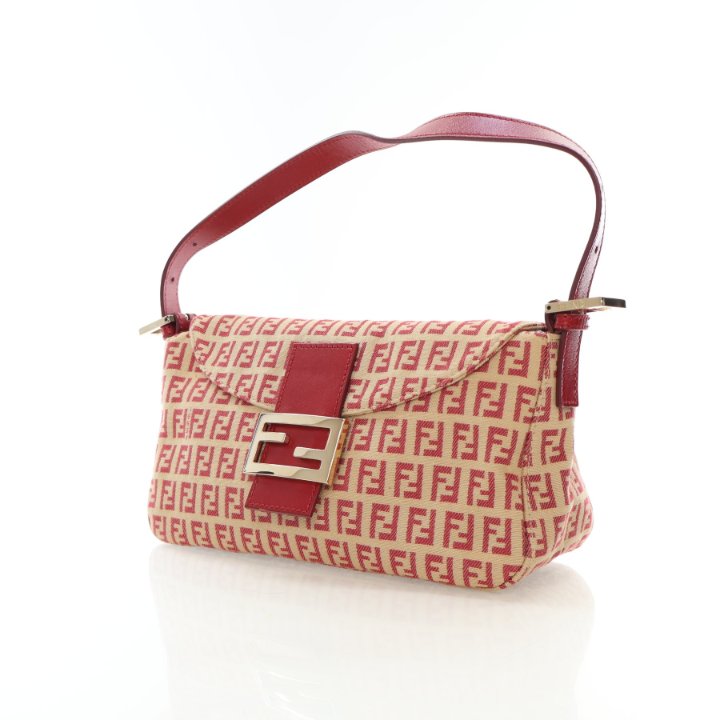 Fendi Vintage Zucchino FF Canvas Baguette Flap Bag - Luxe Du