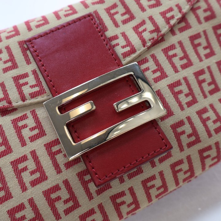 Fendi Vintage Zucchino FF Canvas Baguette Flap Bag - Luxe Du