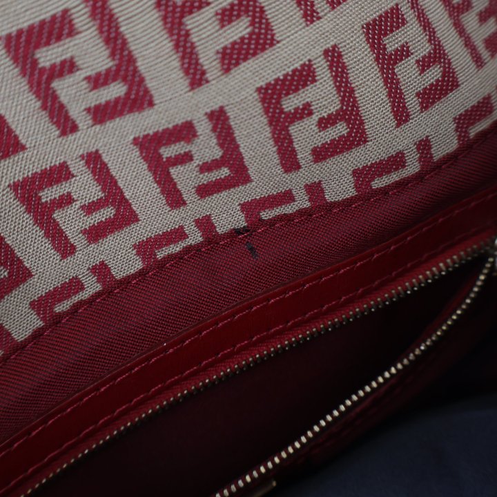 Fendi Vintage Zucchino FF Canvas Baguette Flap Bag - Luxe Du