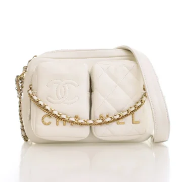 Chanel Small White Calfskin Camera Case
