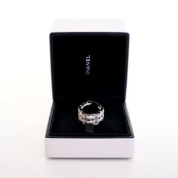 Chanel 18K White Gold Ultra Ring Sz 56