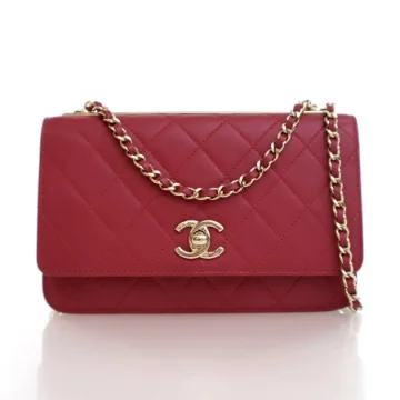 Chanel Pink Lambskin Trendy Wallet On Chain (WOC)