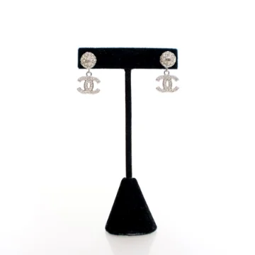 Chanel Crystal CC Drop Earrings