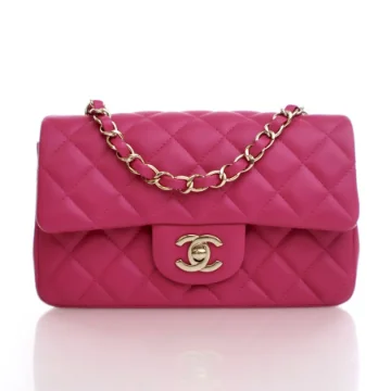 Chanel Mini Pink Lambskin Rectangular Classic Flap Bag