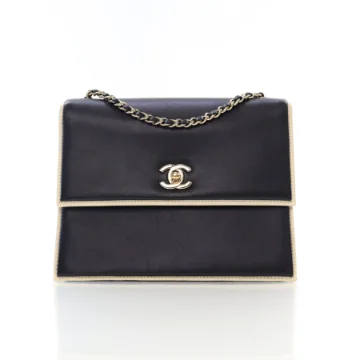 Chanel Black Calfskin Square Frame Flap Bag