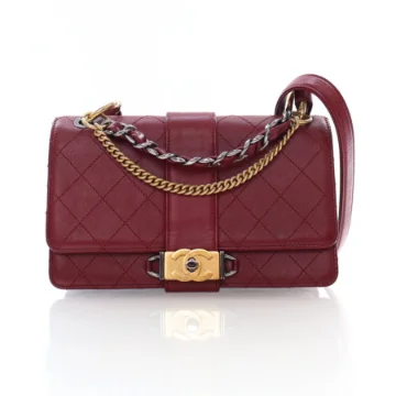 Chanel Small Burgundy Calfskin Crossbody Bag