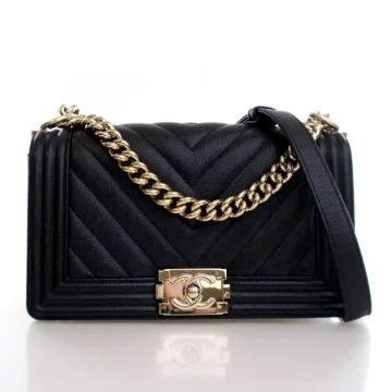 Chanel Medium Black Caviar Boy Bag