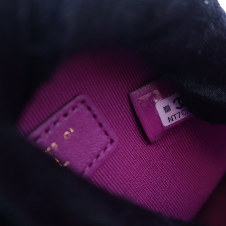 Chanel Purple Tweed Houndstooth Clutch On Chain - Luxe Du Jour