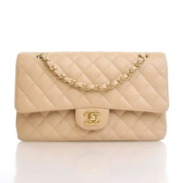 Chanel Medium Beige Caviar Classic Double Flap