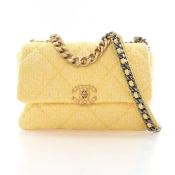 Chanel Large Yellow Tweed 19 Flap Bag