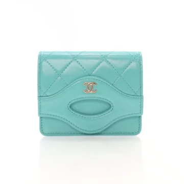 Chanel Turquoise Calfskin Flap Wallet