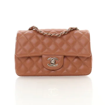 Chanel Mini Brown Lambskin Rectangular Flap Bag