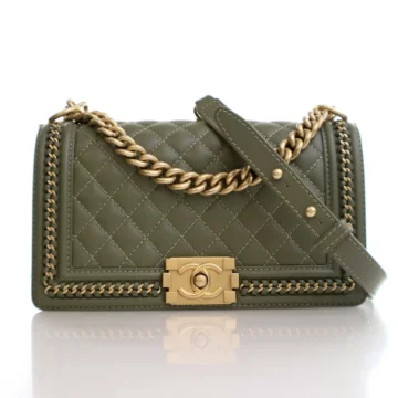 Chanel Medium Green Caviar Boy Bag